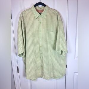 Bugatchi Uomo XXL Modal Blend Plaid Green Pink Textured Dobby Eclectic Grandpa